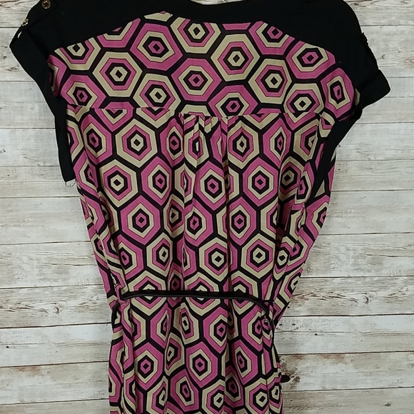 Umgee, 0128, Mauve, taupe and black dress - Picture 7 of 10